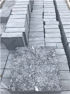 Bluestone Bush-Hammered With Border Honed Tiles & Slabs