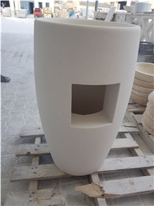 Myra Limestone Sink- Pedestal Wash Basin