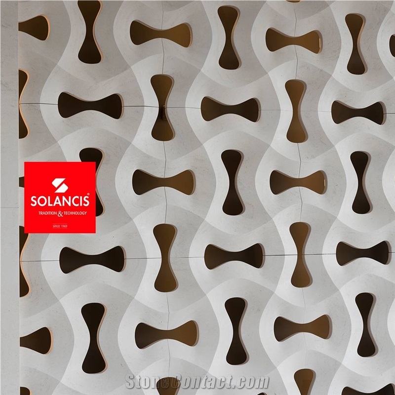 Branco Snow Limestone 3D INFINITY CNC Carved Wall Panels