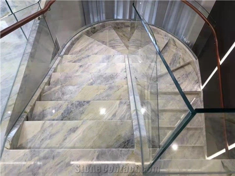 Blue Marble Stairs Green Marble Staircase Riser Blue Sky