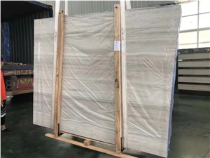 Natural Wood Vein Color White Marble Stone Tile