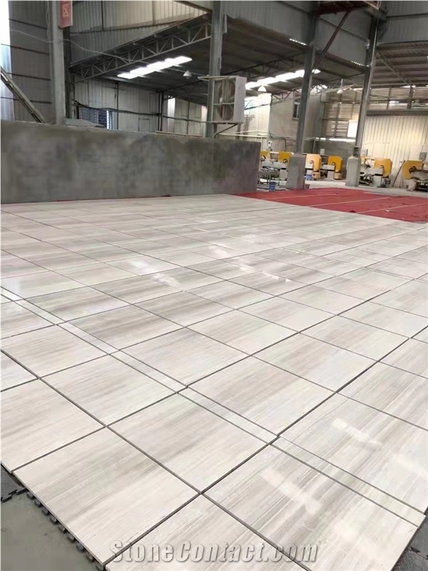 Natural Wood Vein Color White Marble Stone Tile