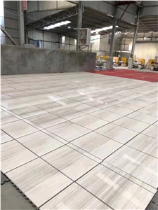 Natural Wood Vein Color White Marble Stone Tile