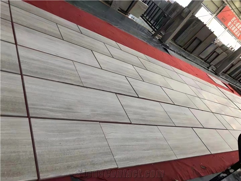 Natural Wood Vein Color White Marble Stone Tile