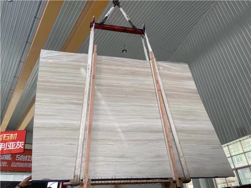 Natural Wood Vein Color White Marble Stone Tile
