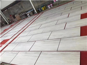 Natural Wood Vein Color White Marble Stone Tile