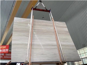 New Accept Customization White Wood Grain Marble Slabs Tiles