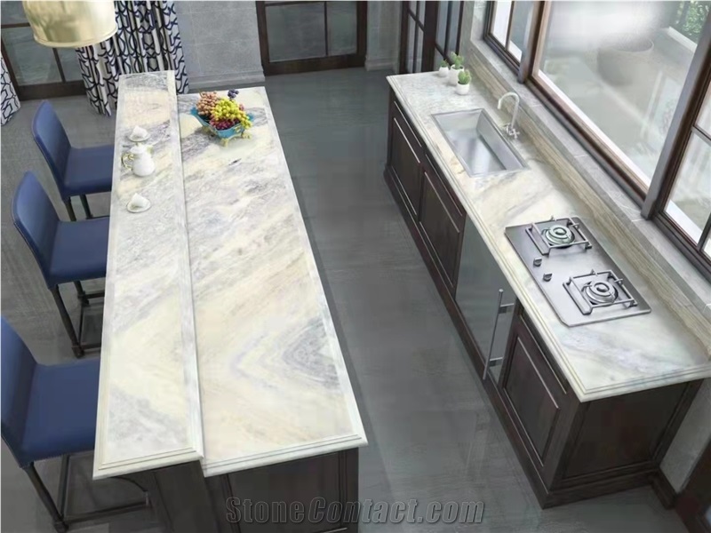 Sky Blue Marble Green Countertop Blue Marble Island Top