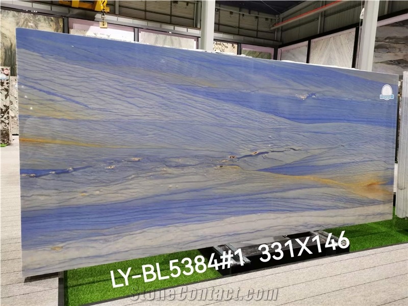 Azul Macaubas Blue Quartzite Cross Cut Polished Slabs