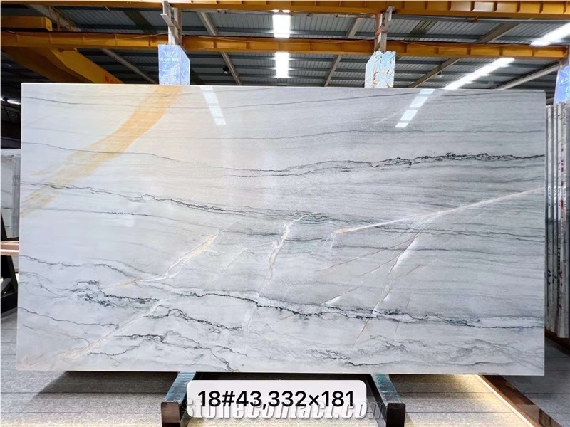 Calacatta Blue Natural Marble Slabs And Floor Wall Tiles