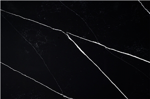 Big Artificial Quartz Slab Black White Grey Color