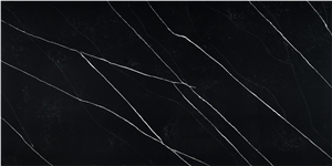 Big Artificial Quartz Slab Black White Grey Color