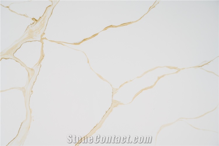 Calacatta Gold Quartz Slab New Quartz Hot Sell Color
