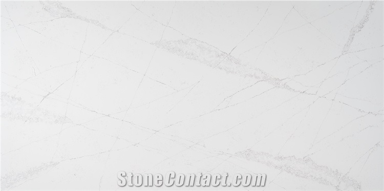 Mix Color Quartz Slab With Super White Background