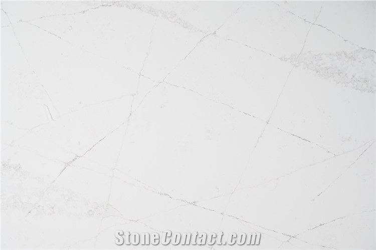 Mix Color Quartz Slab With Super White Background