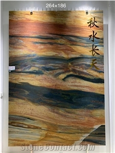Blue Beige Natural Stone Ocean Looks Quartzite Slab