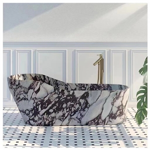 Calacatta Violet Marble Natural Marble Slab Stone With Purple Veins Grey Background