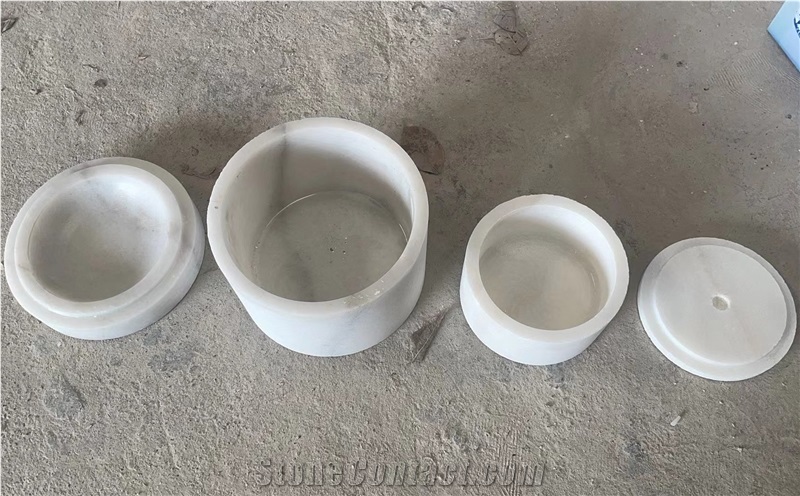 Customize Large Marble Stone Guangxi White Candle Holder