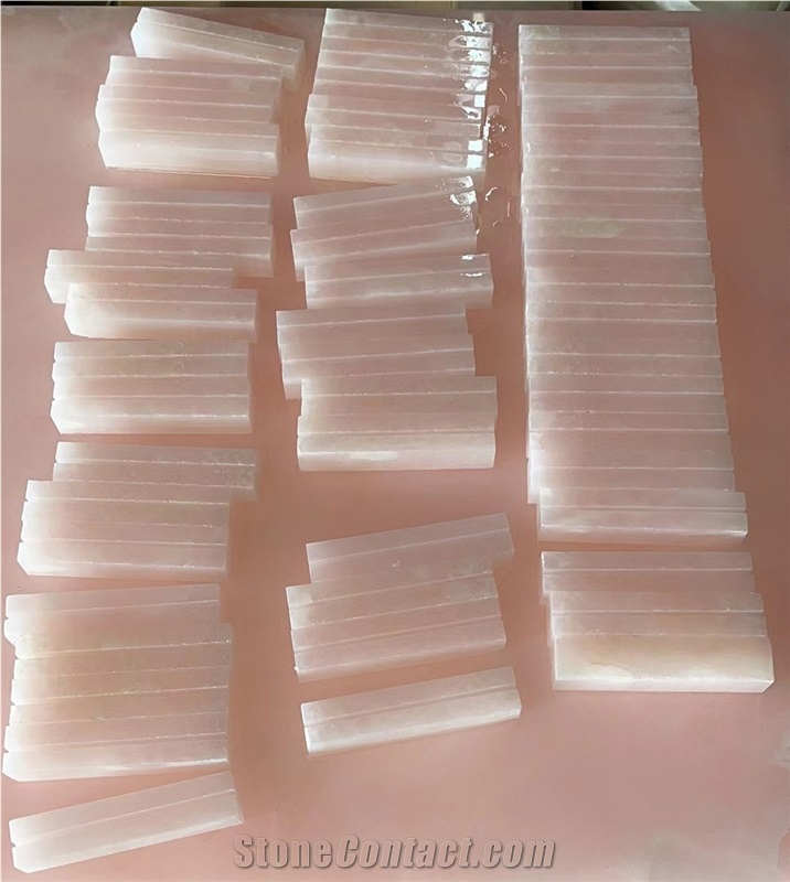 Pink Onyx Natural Stone Card Holders For Home Decor