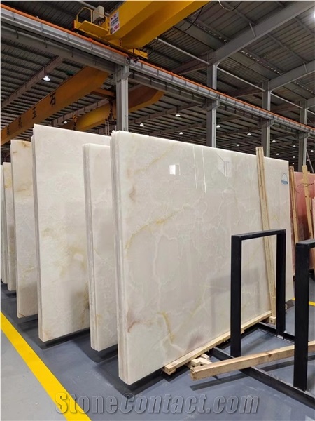 Pure Pink Onyx Slab Tile Stone For Wall  Tv Background
