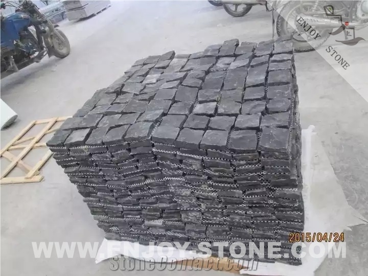 Absolute Black Granite Cobblestone Driveway Patio Paver