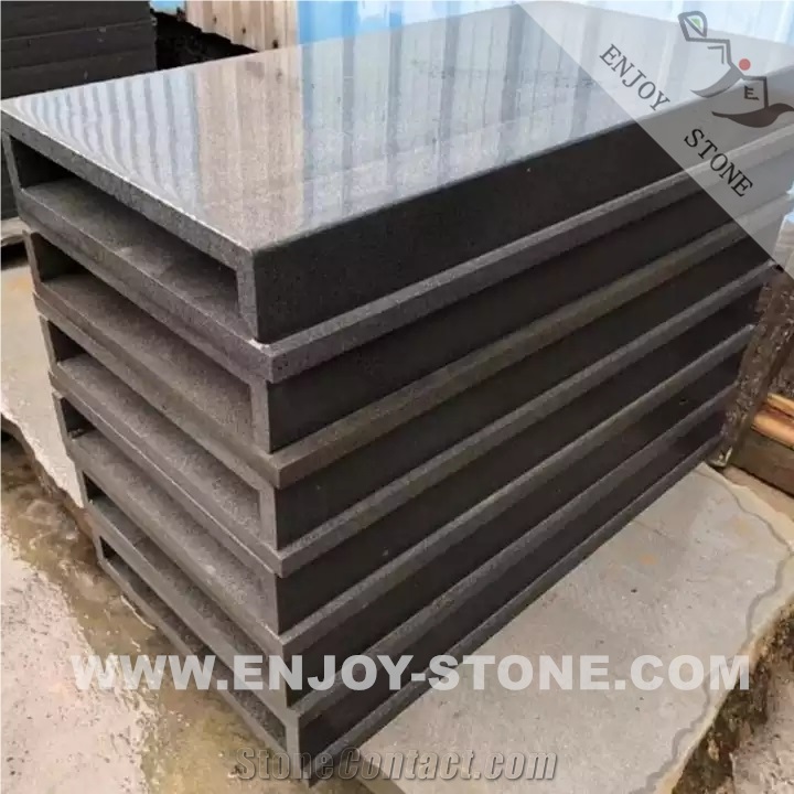 Bullnose Hainan Black Basalt Pool Paving Tiles