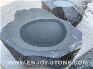 China Mongolia Black Granite Garden Decoative Stone