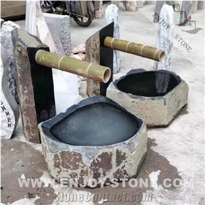 China Mongolia Black Granite Garden Decoative Stone