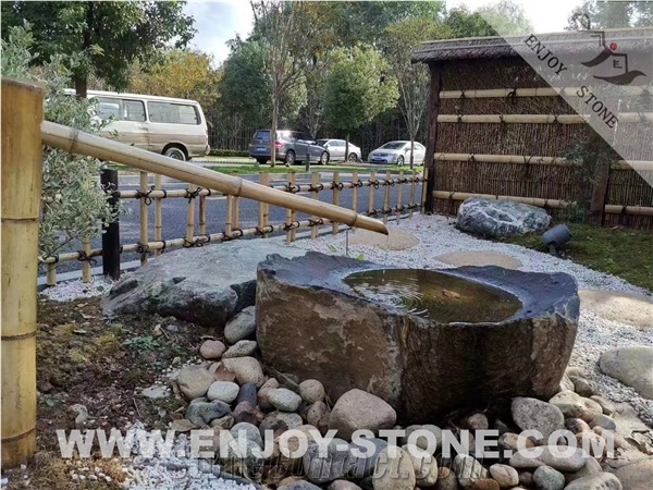 China Mongolia Black Granite Garden Decoative Stone