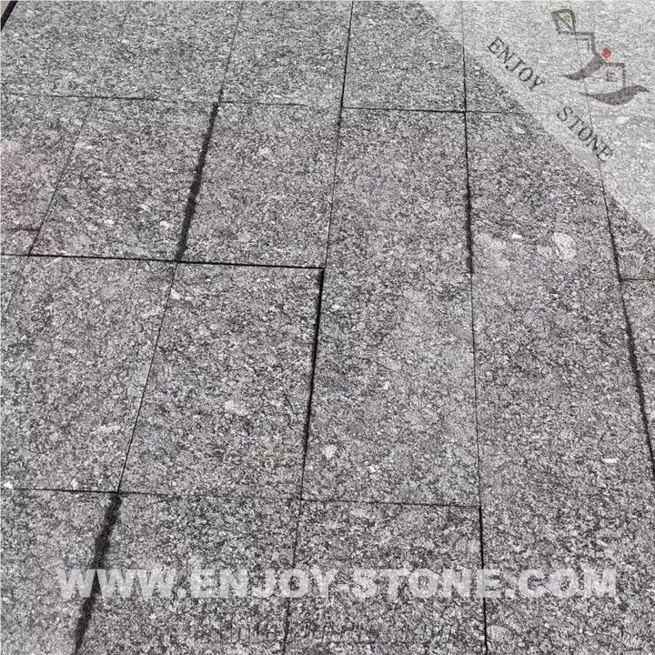 Flamed Butterfly Green Granite Stone Tiles For Paving
