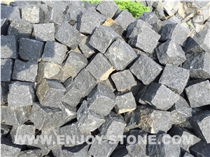 G654 Dark Grey Granite Cobblestone Pavers