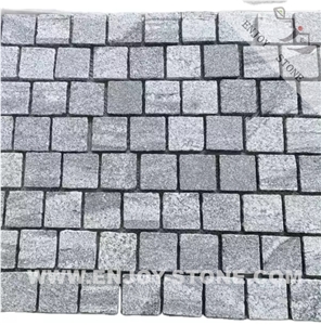 Grey Granite Cobble Stone For  Paving Flamed