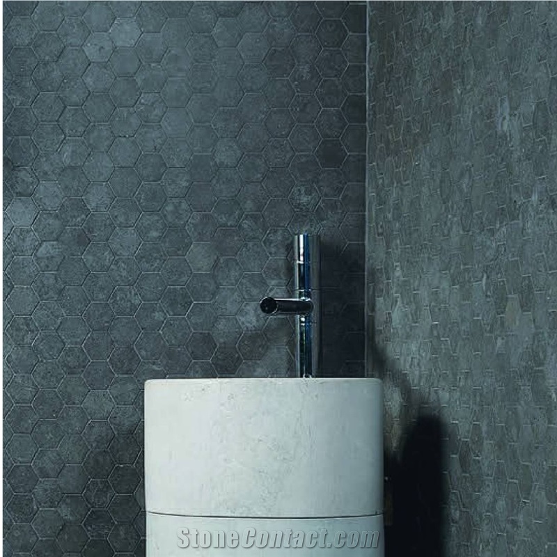 Atlantic Dark Limestone Tiles, Slabs