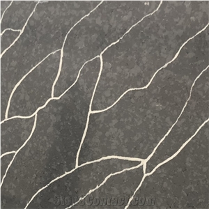 Brown Quartz Artificial Stone Slabs Calacatta Tiles