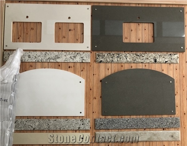 Brown Quartz Artificial Stone Slabs Calacatta Tiles