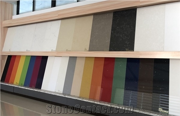 Brown Quartz Artificial Stone Slabs Calacatta Tiles