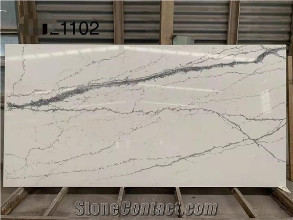 Calacata White Quartz Slabs& Tiles Engineered Stone