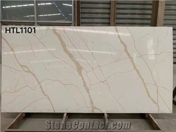Calacata White Quartz Slabs& Tiles Engineered Stone