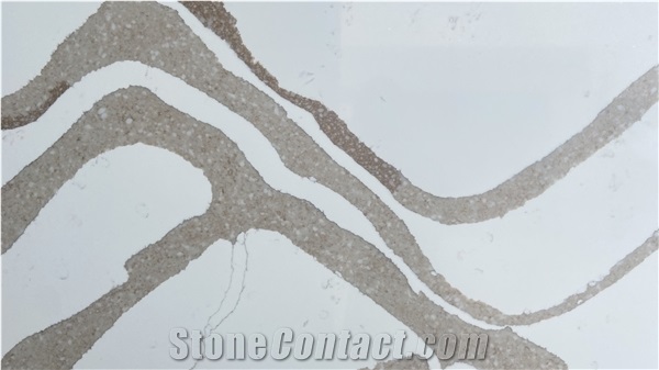 Calacatta Gold Quartz Slabs Polished Engineered Stone