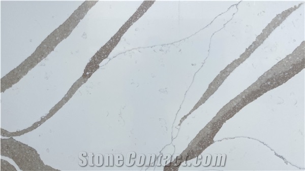 Calacatta Gold Quartz Slabs Polished Engineered Stone