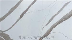Calacatta Gold Quartz Slabs Polished Engineered Stone