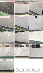 Calacatta Gold Quartz Slabs Polished Engineered Stone