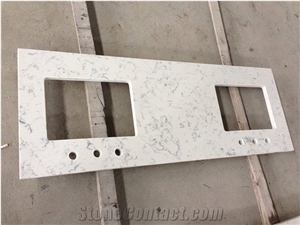 Carrara Calacatta Crystal White Quartz Kitchen Countertops