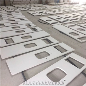 Carrara Calacatta Crystal White Quartz Kitchen Countertops