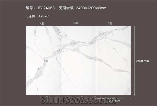 Carrara Statuario Artificial Sintered Stock Stone Slabs