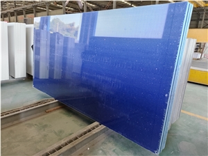 Crystal Blue Engineered Stone Quartz Artificial Stone Slabs