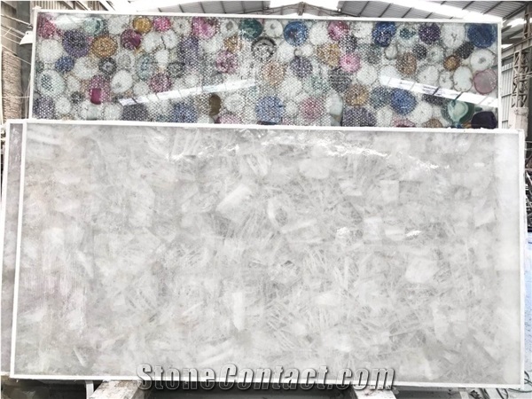 Crystal Super White Gemstone Semiprecious Stone Tiles