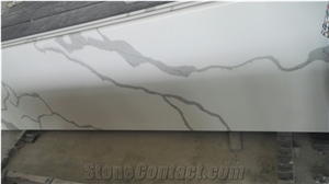 Prefab Quartz  Engineered Calacatta Marble Kitchen Tops