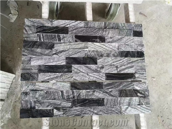 Antique Black Marble Cultured Veneer Wall Cladding Panels