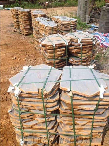 China Grey Basalt Flagstone Irregular Pavers Stone